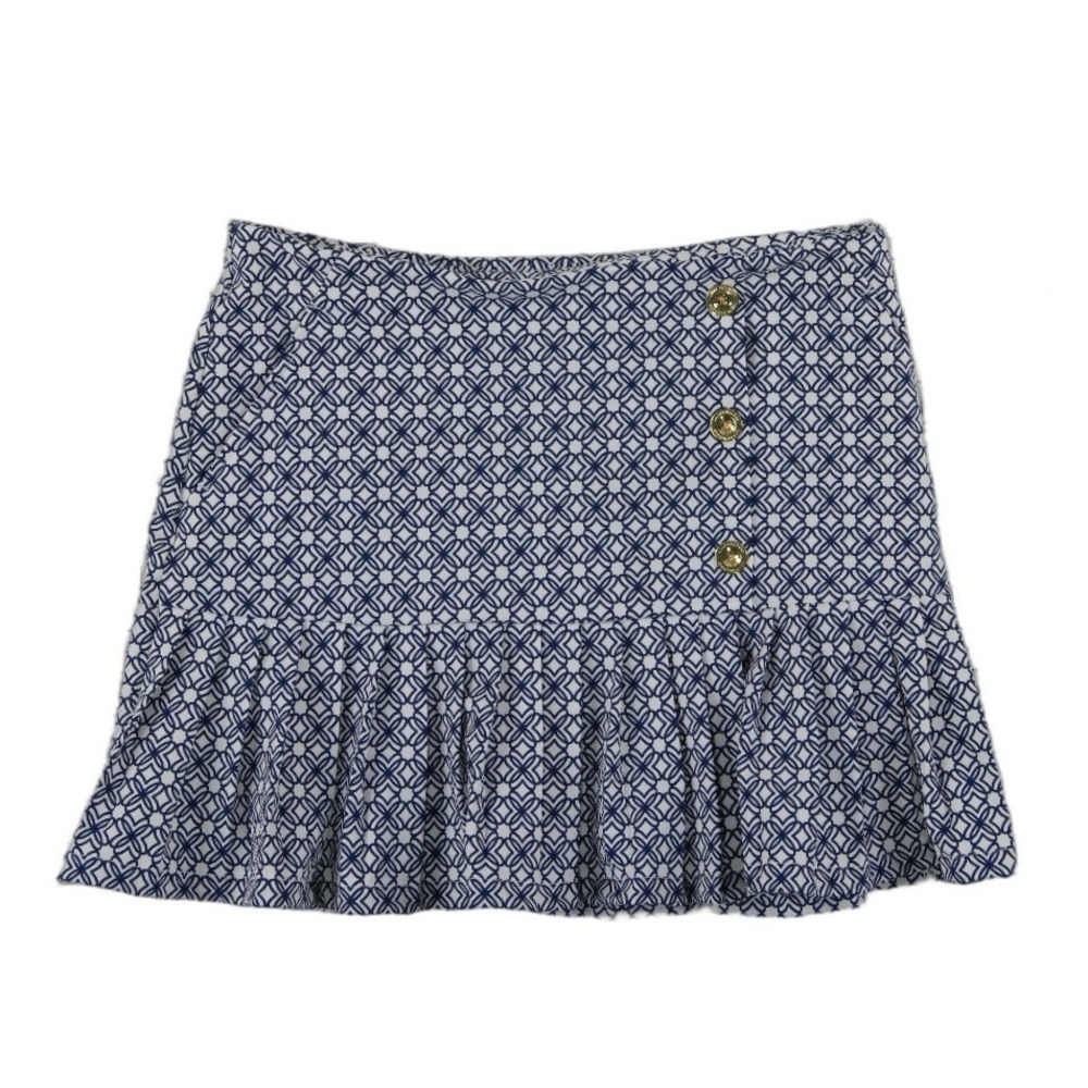 Lilly Pulitzer Luxletic Mini Skort Women's Size 8 Navy Blue Geo Pleated Golf